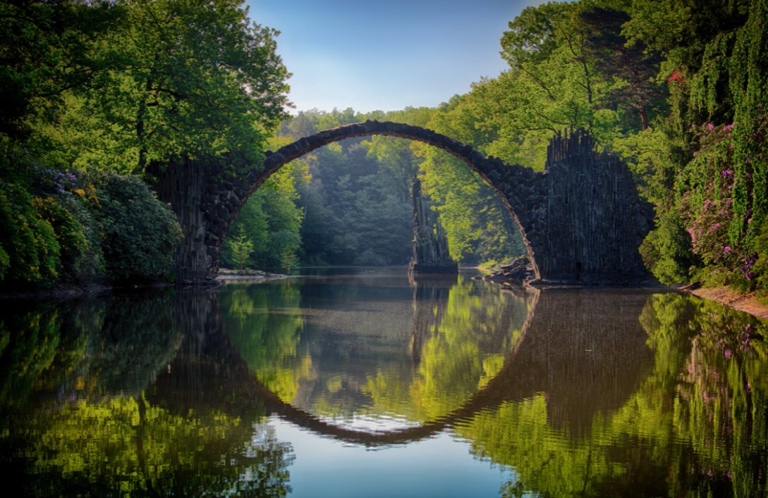 grey bridge over water