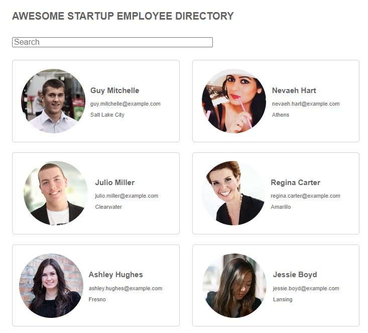 Preview of API Directory project